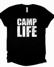 Load image into Gallery viewer, Wholesale Camp Life Distressed Graphic Tee - Black Tee
