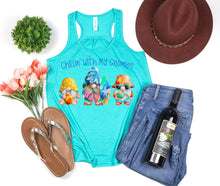 Load image into Gallery viewer, Wholesale Chillin with my Gnomies Graphic Tee - TEAL TANK
