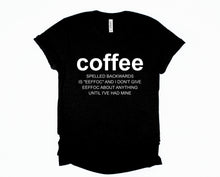 Load image into Gallery viewer, Wholesale Coffee Spelled Backwards Graphic Tee - Heather Charcoal
