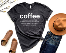 Load image into Gallery viewer, Wholesale Coffee Spelled Backwards Graphic Tee - Black
