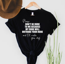 Load image into Gallery viewer, Wholesale Don't Be Rude Graphic Tee - White
