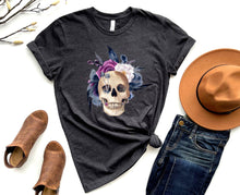 Load image into Gallery viewer, Wholesale Halloween Skull Graphic Tee - Charcoal
