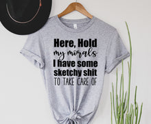 Load image into Gallery viewer, Wholesale Hold My Morals Graphic Tee - Black
