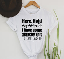 Load image into Gallery viewer, Wholesale Hold My Morals Graphic Tee - White
