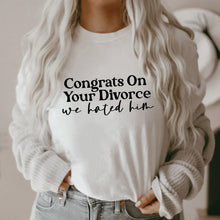 Load image into Gallery viewer, Wholesale Congrats on Your Divorce Graphic Tee - Black

