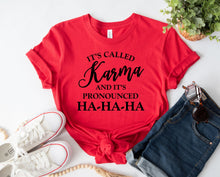 Load image into Gallery viewer, Wholesale It's Called Karma Graphic Tee - Red
