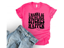 Load image into Gallery viewer, Wholesale I Wanna Be Nice Graphic Tee - Fuschia Tee
