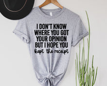 Load image into Gallery viewer, Wholesale Kept the Receipt Graphic Tee - Grey
