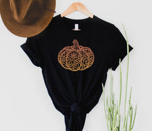 Load image into Gallery viewer, Wholesale Lace Pumpkin - Orange Graphic Tee - Black

