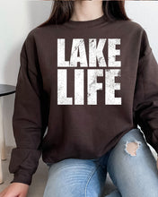 Load image into Gallery viewer, Wholesale Lake Life Distressed Graphic Tee - Black Bella Tank
