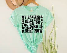 Load image into Gallery viewer, Wholesale My Patience is Hella Thin Graphic Tee - Tan
