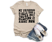 Load image into Gallery viewer, Wholesale My Patience is Hella Thin Graphic Tee - Heather Aqua

