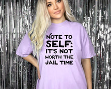 Load image into Gallery viewer, Wholesale Note to Self Jail Time Graphic Tee - Yellow
