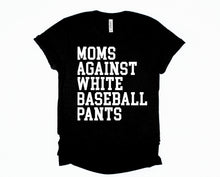 Load image into Gallery viewer, Wholesale Moms Against White Baseball Pants Graphic Tee - Black
