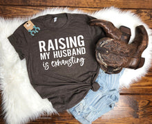 Load image into Gallery viewer, Wholesale Raising My Husband Graphic Tee - Heather Charcoal Tee
