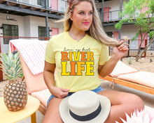 Load image into Gallery viewer, Wholesale Livin' My Best River Life Graphic Tee - French Vanilla Bella Tee
