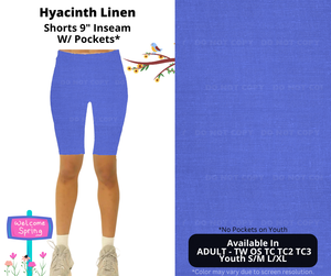 Preorder! Closes 1/8. ETA April. Hyacinth Linen 9" Inseam Shorts w/wo Pockets