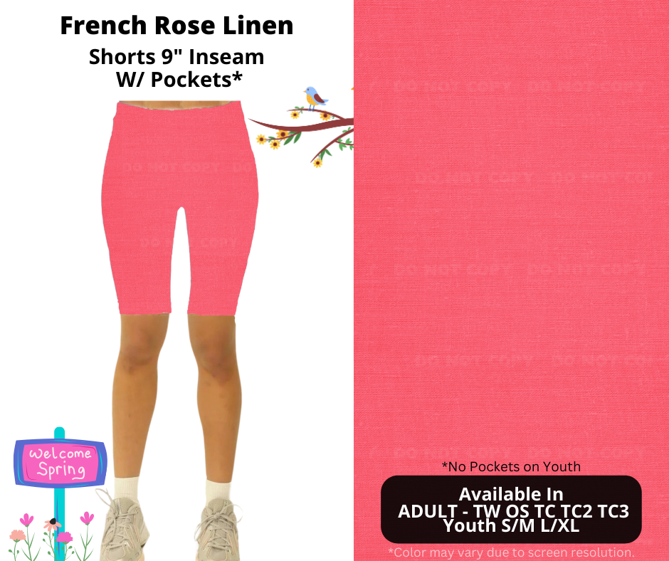 Preorder! Closes 1/8. ETA April. French Rose Linen 9