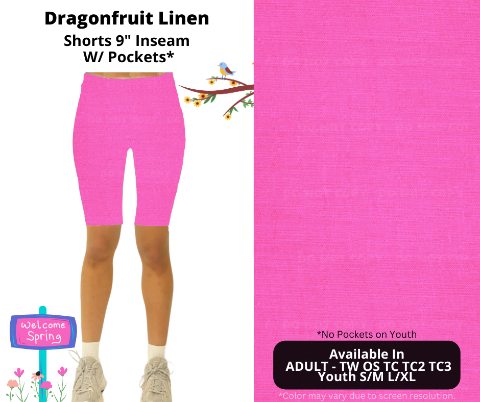 Preorder! Closes 1/8. ETA April. Dragonfruit Linen 9