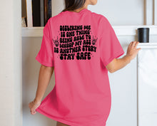 Load image into Gallery viewer, Wholesale Stay Safe Graphic Tee - Gildan Safety Pink

