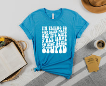 Load image into Gallery viewer, Wholesale Stop Being Stupid Graphic Tee - Aqua
