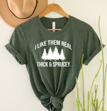 Load image into Gallery viewer, Wholesale Thick &amp; Sprucey Graphic Tee - Heathered Forest

