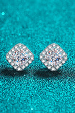 Load image into Gallery viewer, 925 Sterling Silver Inlaid 2 Carat Moissanite Square Stud Earrings
