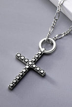 Load image into Gallery viewer, Moissanite Cross Pendant Platinum-Plated Necklace
