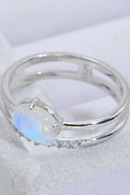 Load image into Gallery viewer, Natural Moonstone and Zircon Double-Layered Ring
