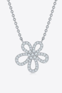 Moissanite Flower Pendant 925 Sterling Silver Necklace
