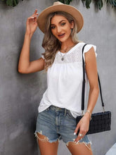 Load image into Gallery viewer, Ruffled Round Neck Cap Sleeve T-Shirt
