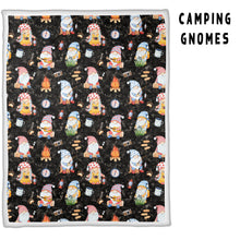 Load image into Gallery viewer, MINKY THROW BLANKET-CAMPING GNOMES
