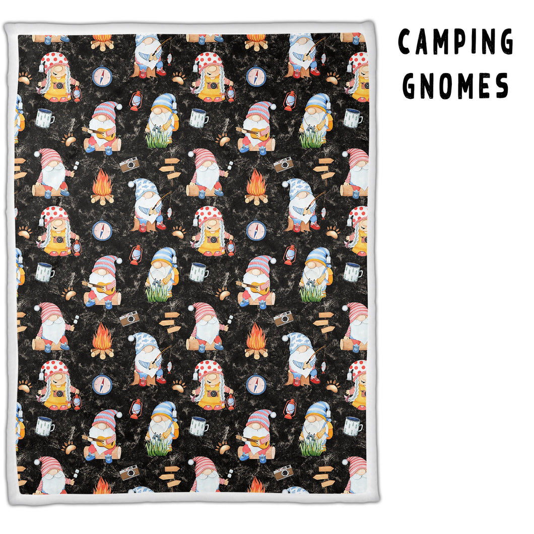 MINKY THROW BLANKET-CAMPING GNOMES
