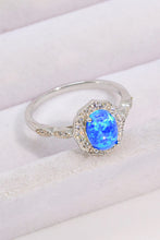 Load image into Gallery viewer, Opal and Zircon 925 Sterling Silver Ring
