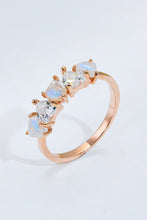 Load image into Gallery viewer, Moonstone and Zircon Heart Ring
