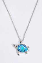 Load image into Gallery viewer, Opal Turtle Pendant Chain-Link Necklace
