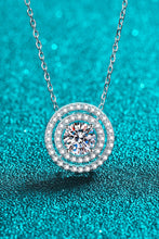 Load image into Gallery viewer, Moissanite Round Pendant Rhodium-Plated Necklace
