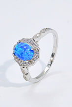 Load image into Gallery viewer, Opal and Zircon 925 Sterling Silver Ring
