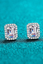 Load image into Gallery viewer, 1 Carat Moissanite Rhodium-Plated Square Stud Earrings
