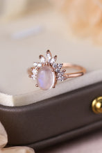 Load image into Gallery viewer, High Quality Natural Moonstone 18K Rose Gold-Plated 925 Sterling Silver Ring
