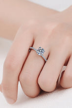 Load image into Gallery viewer, 1 Carat Moissanite Rhodium-Plated Side Stone Ring
