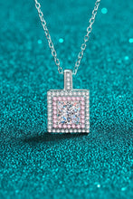Load image into Gallery viewer, 1 Carat Moissanite Square Pendant Chain Necklace
