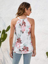 Load image into Gallery viewer, Lace Detail Printed Grecian Neck Cami
