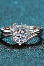 Load image into Gallery viewer, Moissanite Rhodium-Plated Two-Piece Ring Set
