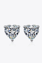 Load image into Gallery viewer, 2 Carat Moissanite Heart-Shaped Stud Earrings
