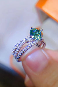 1 Carat Moissanite Contrast 925 Sterling Silver Ring