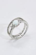 Load image into Gallery viewer, 925 Sterling Silver Opal Split Shank Ring

