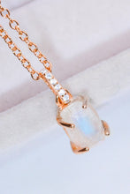 Load image into Gallery viewer, Natural Moonstone 4-Prong Pendant Necklace
