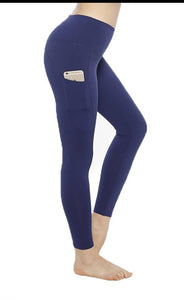 SOLID NAVY COMPRESSION LEGGINGS
