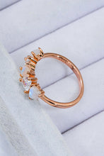 Load image into Gallery viewer, Moonstone and Zircon Heart Ring
